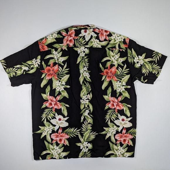 Two Palms Hawaiian Shirt Men's Size XL Floral Vintage Made in USA Rayon - Picture 2 of 6